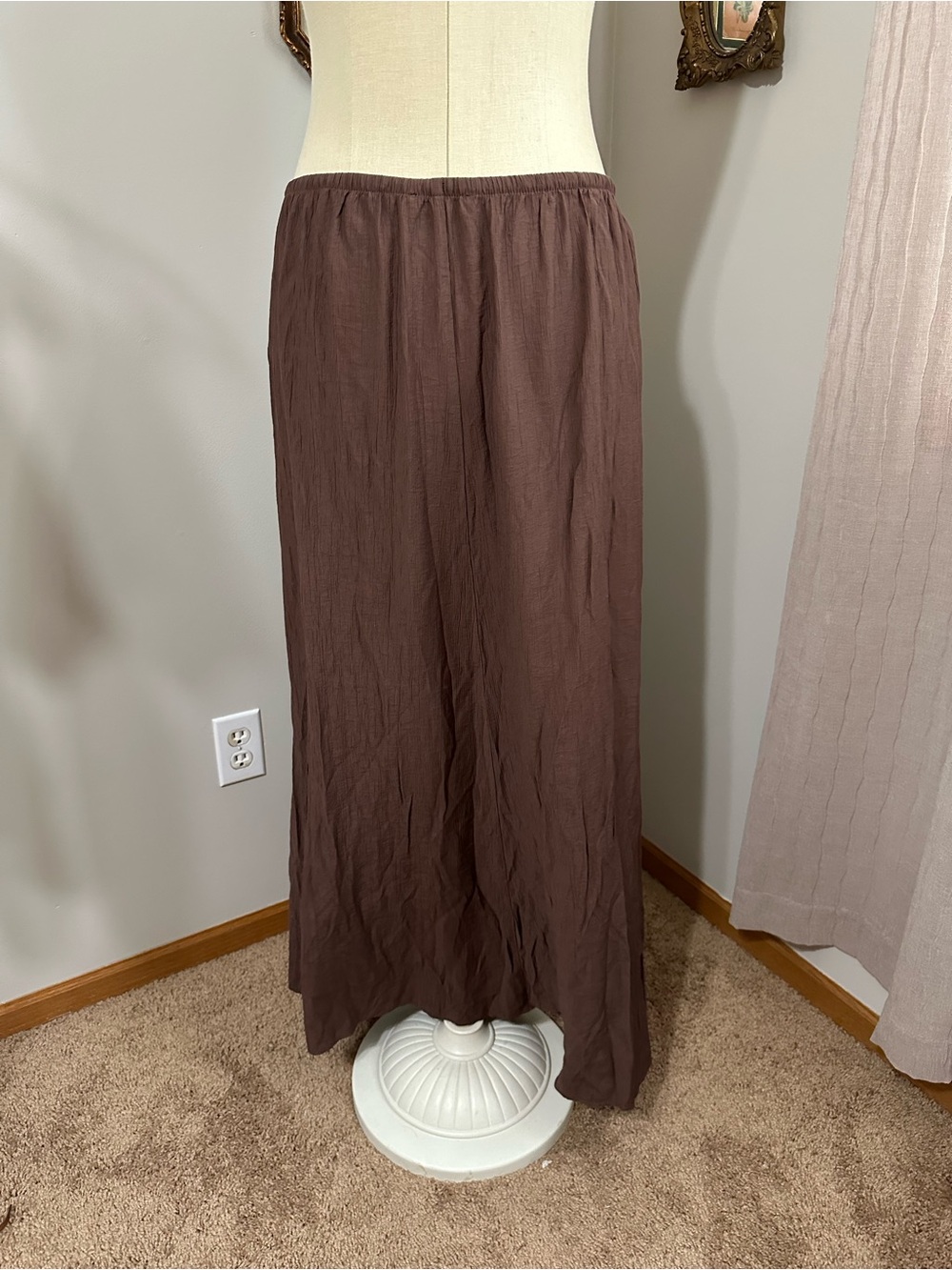 Zara Chestnut Brown Maxi Skirt with Tie Waist - Picture 7 of 8